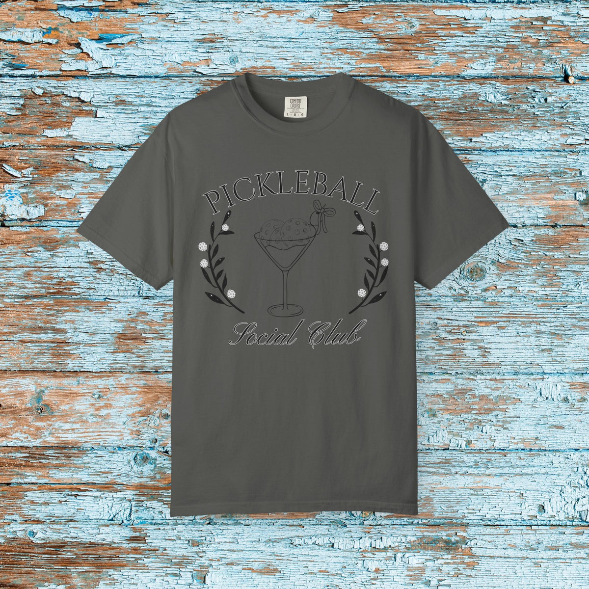 Pickleball Funny Comfort Colors Shirt Pickleball Social Club Coquette Bow Cocktail Shirt for Her Him Mom Team Pickleball Lover Player Gift
