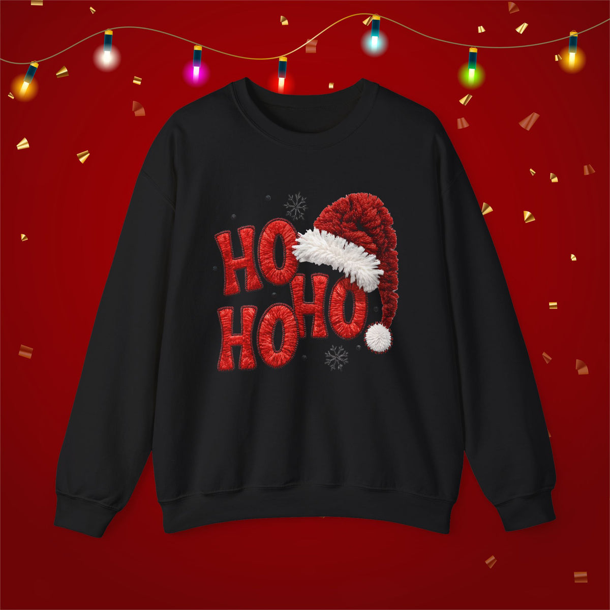 Yarn Look Crochet Santa Sweatshirt,  Viral Faux Latch Hook Christmas Shirt, Cute Holiday Sweater, Plus Size Available