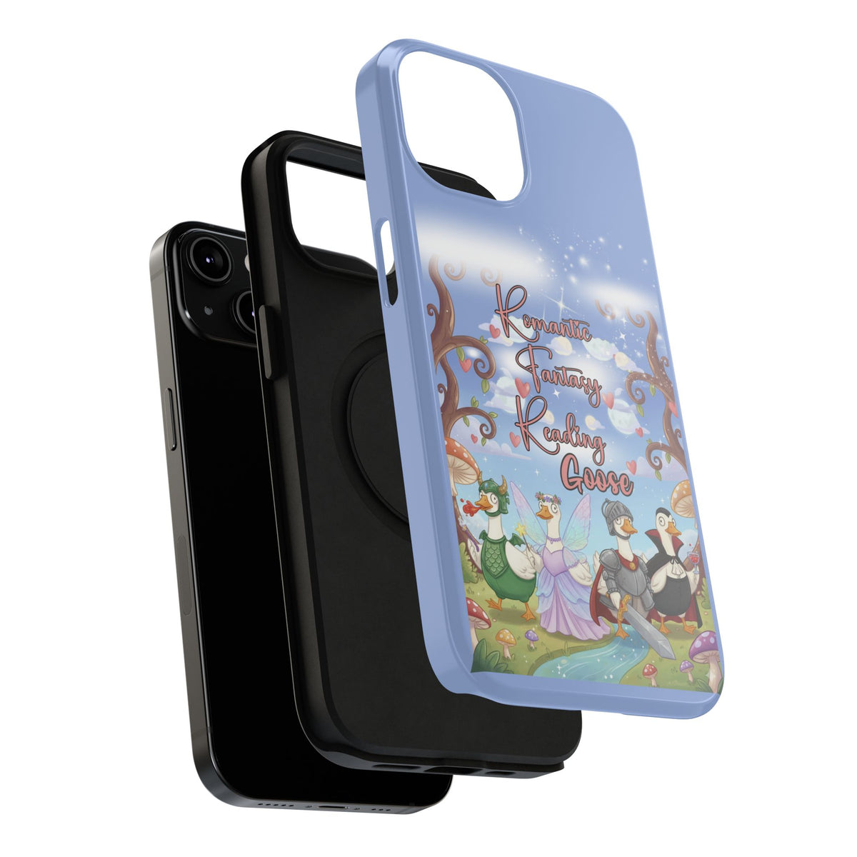 Romantic Fantasy Reading Goose iPhone Case | Silly Goose Aesthetic | Book Lover Gift | Cute Fantasy Phone Cover | Fairy Tale Art