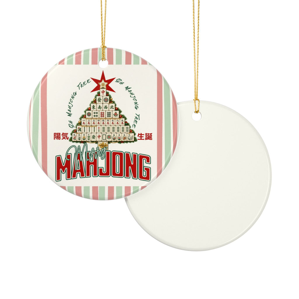 Mahjong Tree Ceramic Ornament | Holiday Mahjong Tile Christmas Decoration