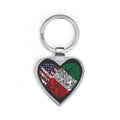 Exchange Student Custom Heart Keychain, Personalized Gift, Choose Two Flags, Patriotic Gift, From Host Family, Country Pride