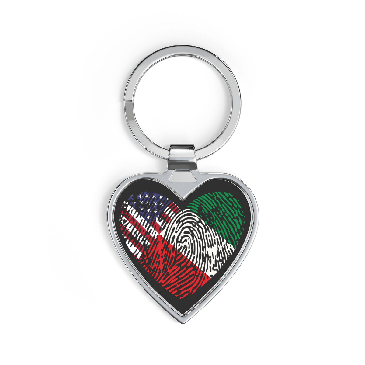 Exchange Student Custom Heart Keychain, Personalized Gift, Choose Two Flags, Patriotic Gift, From Host Family, Country Pride