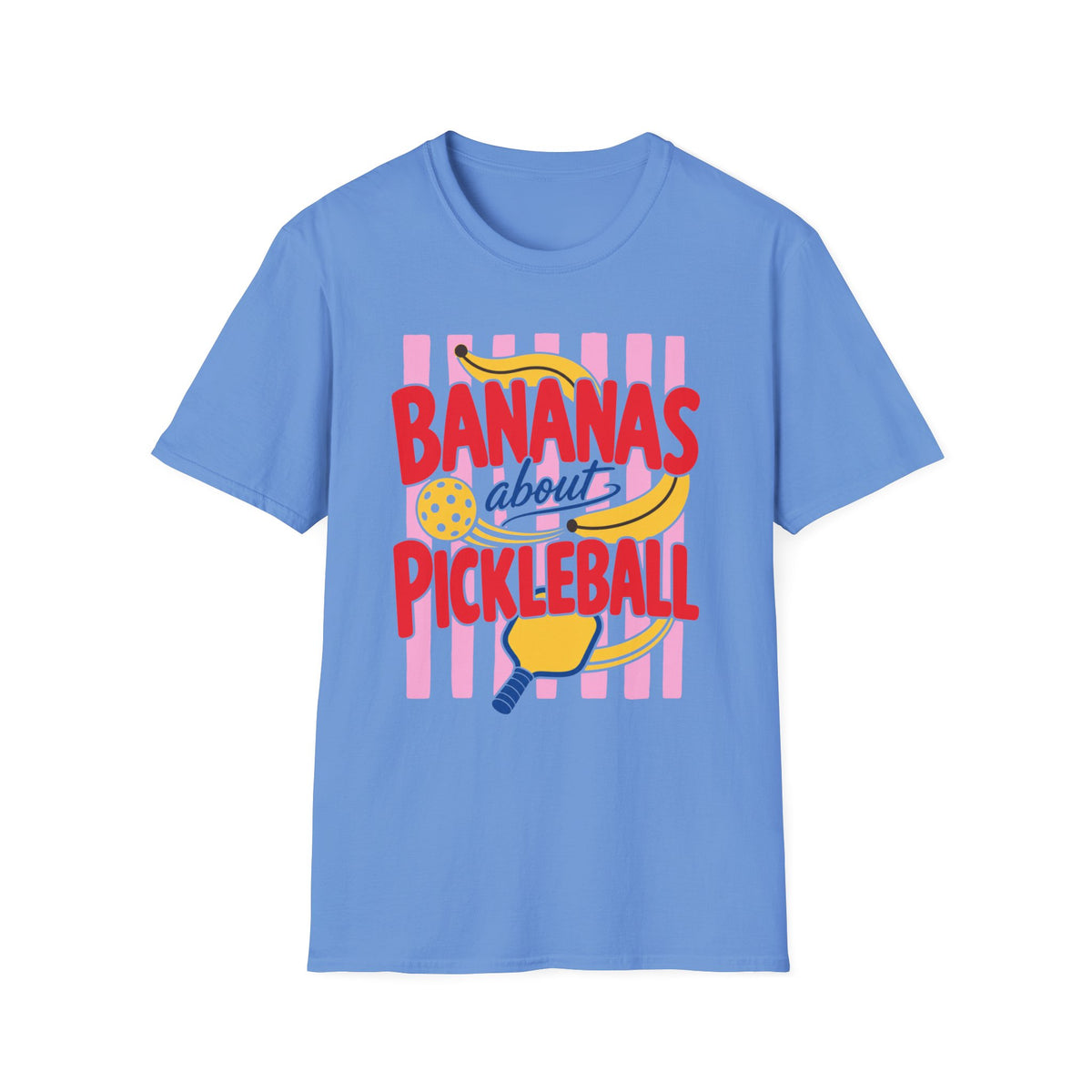 Bananas About Pickleball T-Shirt | Retro Fruits Stripes Design | Pickleball Player Shirt | Pickleball Gift for Mom Her