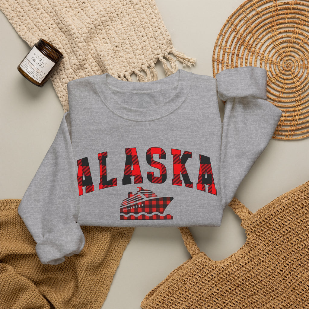 Alaska Cruise Crewneck Sweatshirt, Matching Family Shirt, Vacation Top, Buffalo Plaid