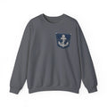 Faux Denim Pocket Sweatshirt, Anchor Pocket Print Crewneck, Jesus Is My Anchor Nautical Christian Sweater, Faith Gift for Her Him