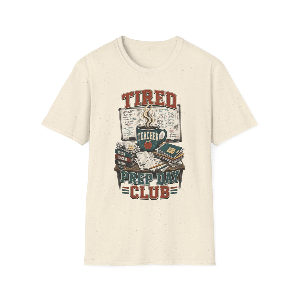 Back to School | Tired Teacher T-Shirt | Prep Day Club, Books & Lesson Plan Design