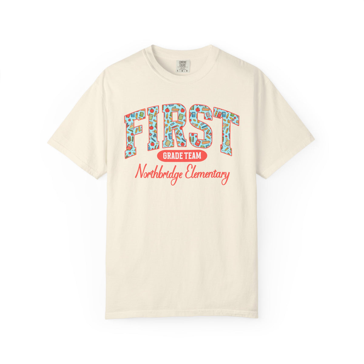 Custom Teacher Team T-shirt | Garment-Dyed School Spirit Tee, Custom Grade and School, Personalized Name & Number
