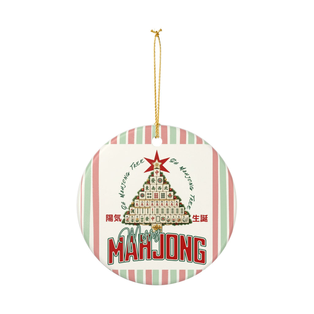 Mahjong Tree Ceramic Ornament | Holiday Mahjong Tile Christmas Decoration