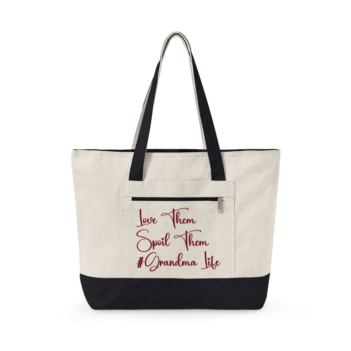 Grandma Things Tote Zippered Canvas Tote | Market Bag, Everyday Carry, Custom Nana, Mimi, Gigi, Gift, Pickleball Bingo Bag for Gram