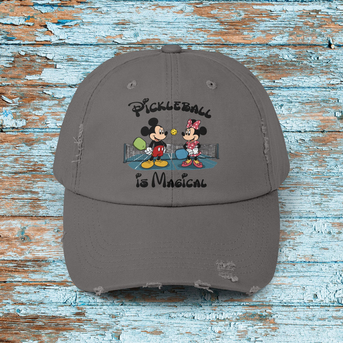 Pickleball is Magical Mickey Funny Unisex Distressed Cap Pickleball Gift for Mom, Grandma, Wife, Mother in Law Gift Pickleball Team Shirt