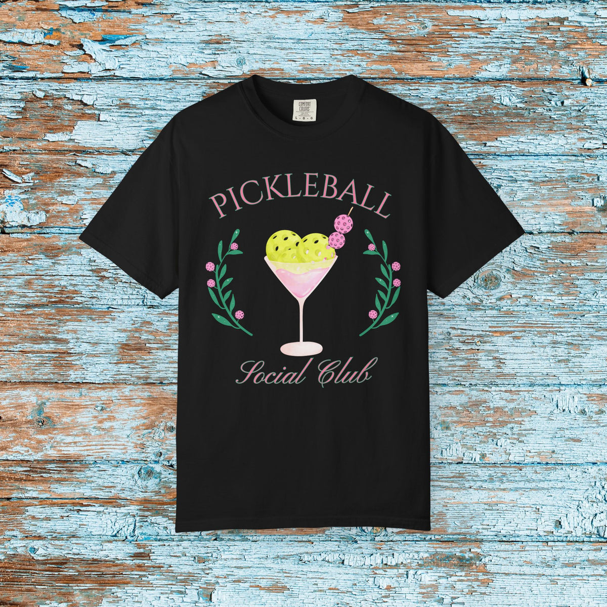 Pickleball Funny Comfort Colors Shirt Pickleball Social Club Coquette Bow Cocktail Shirt for Her Him Mom Team Pickleball Lover Player Gift
