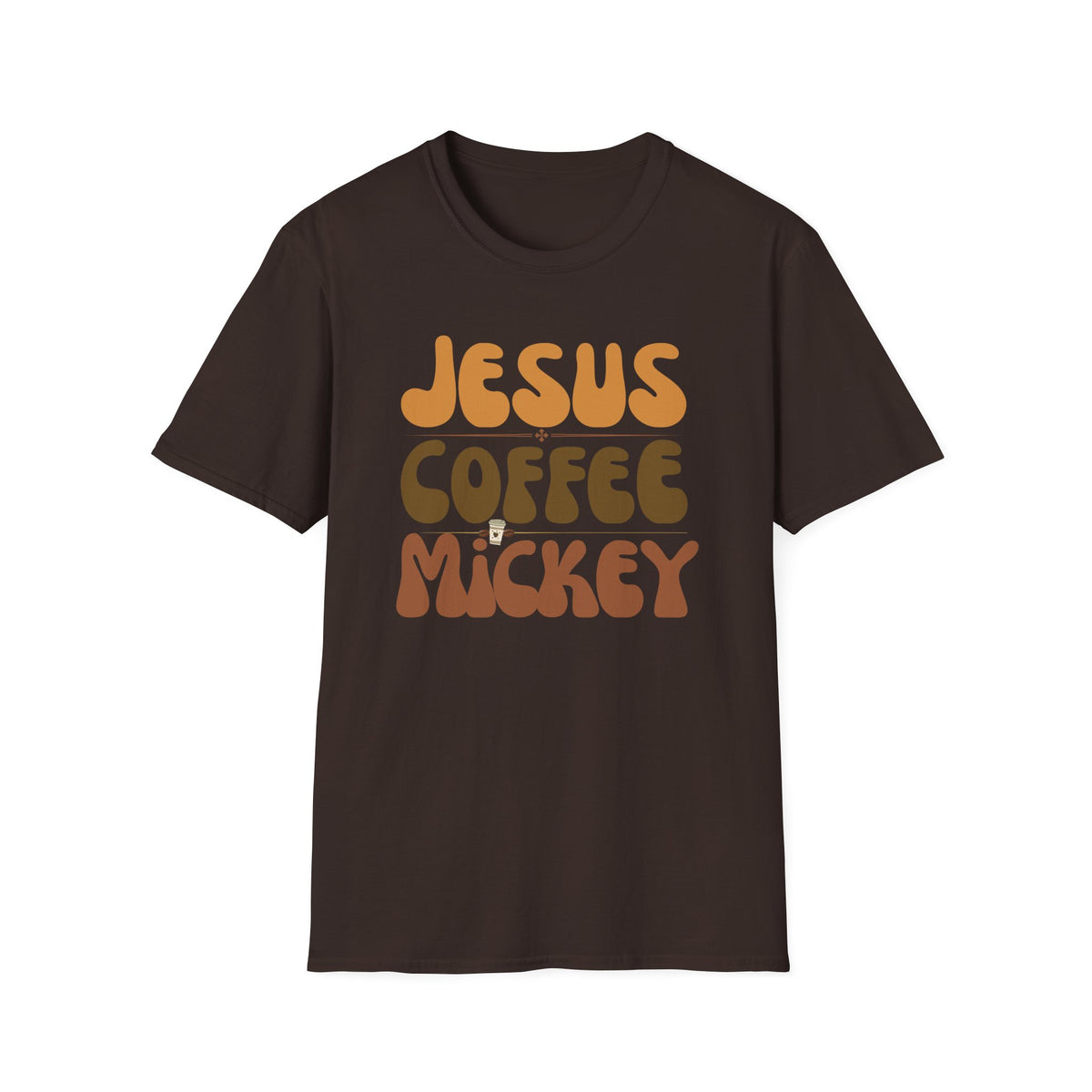 Jesus Coffee Mickey Fun Softstyle T-Shirt Perfect gift for Jesus Coffee and Mickey Lover. Church Theme Park Coffee