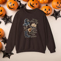 Funny Halloween Witch Hat Coquette Bow Ride the Broom Crewneck Cute Fall Fun Spooky Pumpkin Cozy Season Sweatshirt
