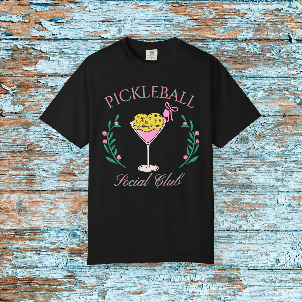 Pickleball Funny Comfort Colors Shirt Pickleball Social Club Coquette Bow Cocktail Shirt for Her Him Mom Team Pickleball Lover Player Gift