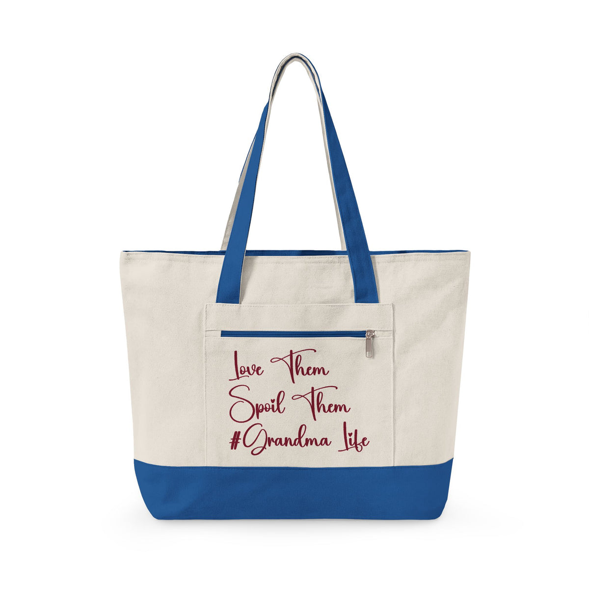 Grandma Things Tote Zippered Canvas Tote | Market Bag, Everyday Carry, Custom Nana, Mimi, Gigi, Gift, Pickleball Bingo Bag for Gram
