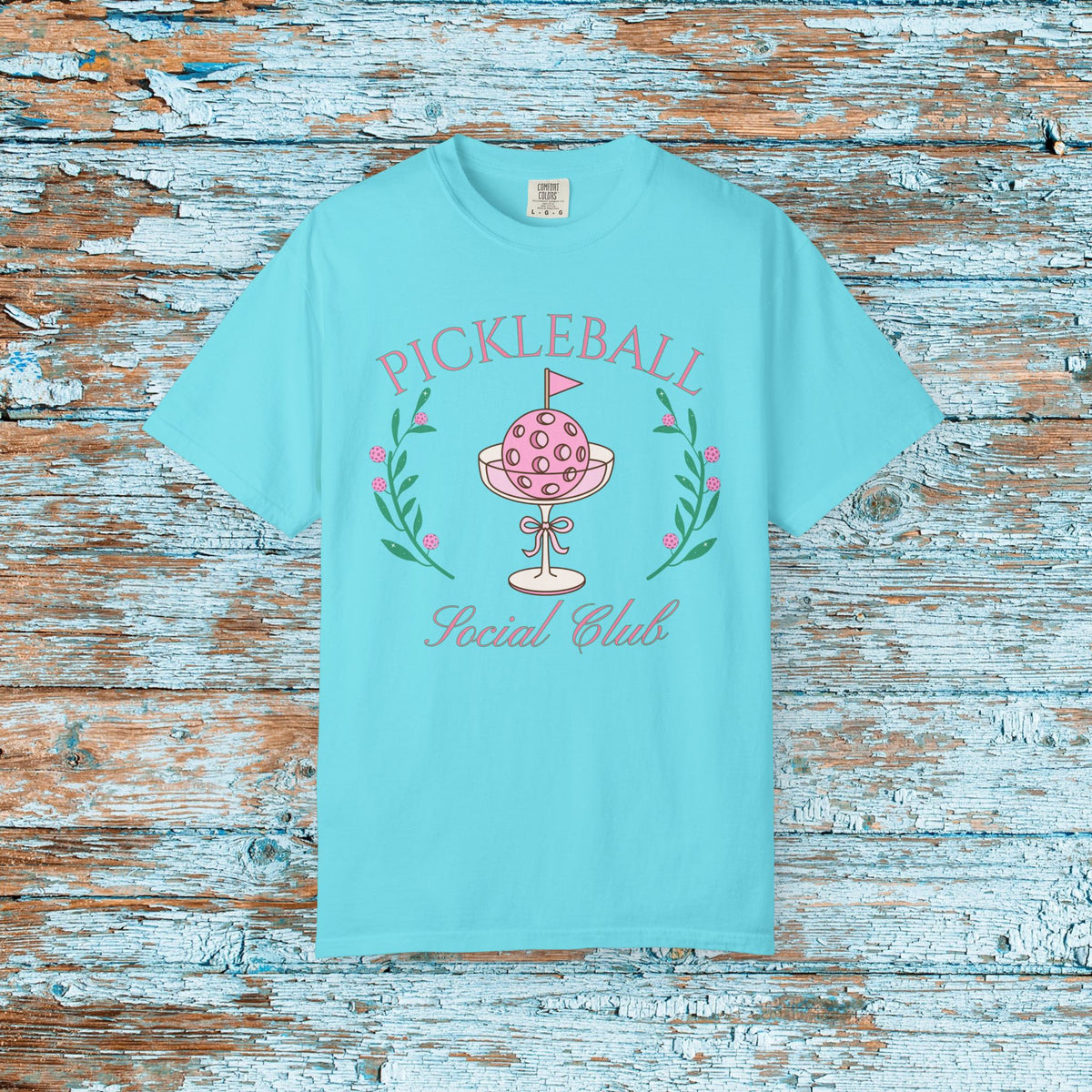 Pickleball Funny Comfort Colors Shirt Pickleball Social Club Coquette Bow Cocktail Shirt for Her Him Mom Team Pickleball Lover Player Gift