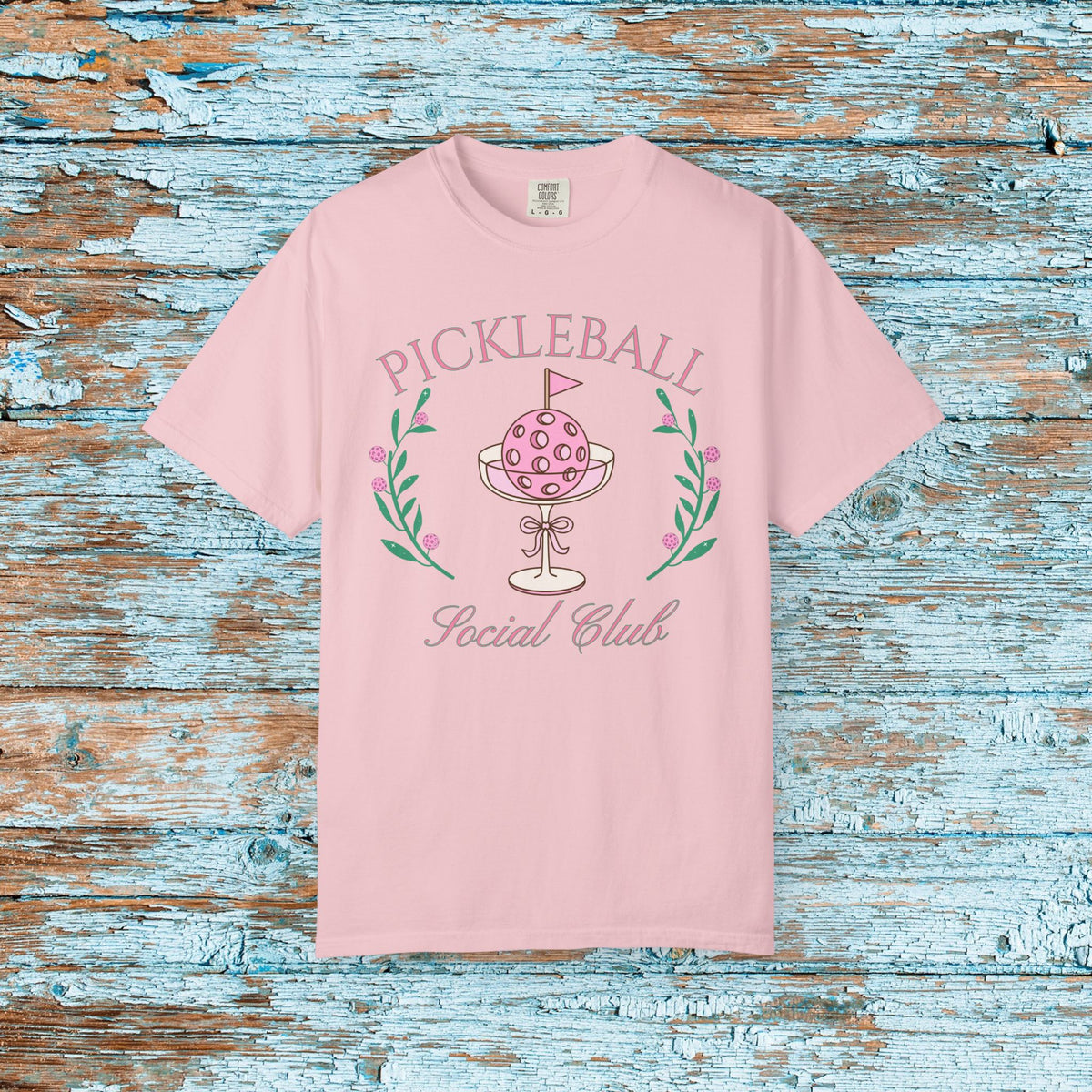 Pickleball Funny Comfort Colors Shirt Pickleball Social Club Coquette Bow Cocktail Shirt for Her Him Mom Team Pickleball Lover Player Gift