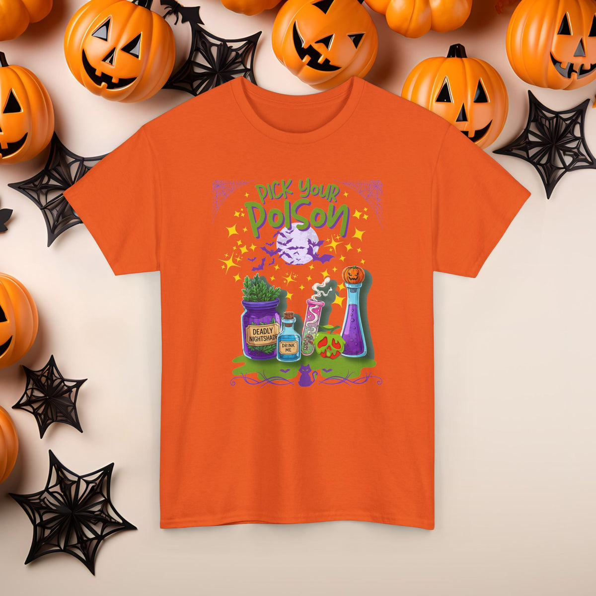 Funny Halloween Villain Viles of Poison Pick Your Poison T-Shirt, Evil Costume Tee, Spooky Shirt, Scary Graphic Tee, Creepy Unisex Top