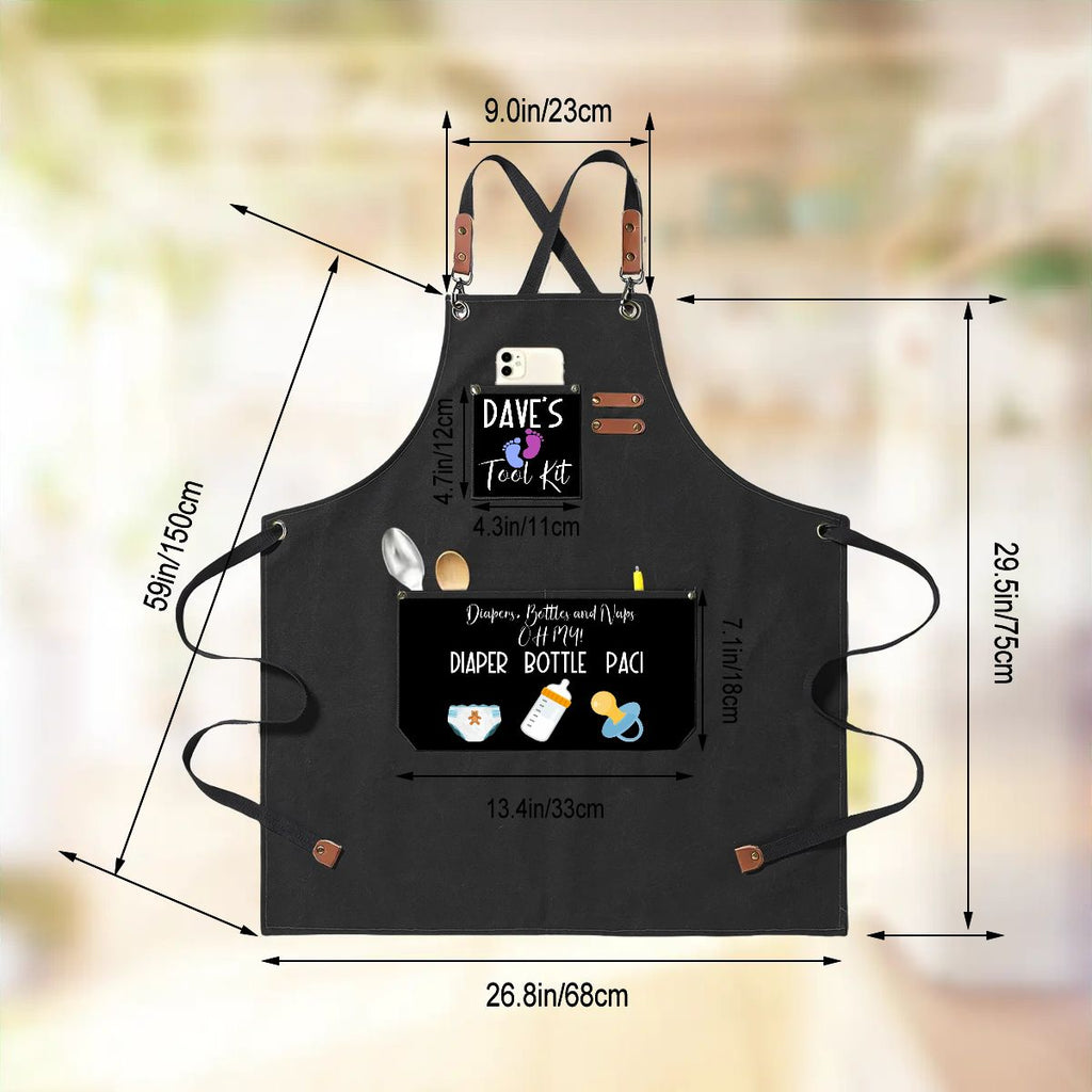Unisex Canvas Cross Back Apron with Pockets 2 Dave’s