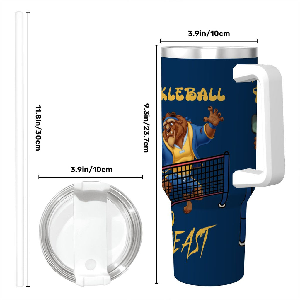 Travel Coffee Mug with Handle and Straw (40oz) 2