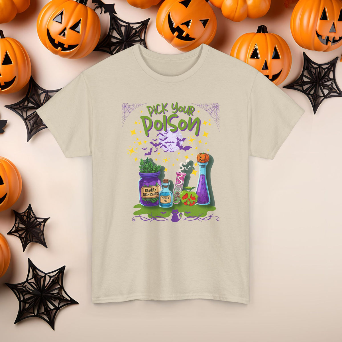 Funny Halloween Villain Viles of Poison Pick Your Poison T-Shirt, Evil Costume Tee, Spooky Shirt, Scary Graphic Tee, Creepy Unisex Top