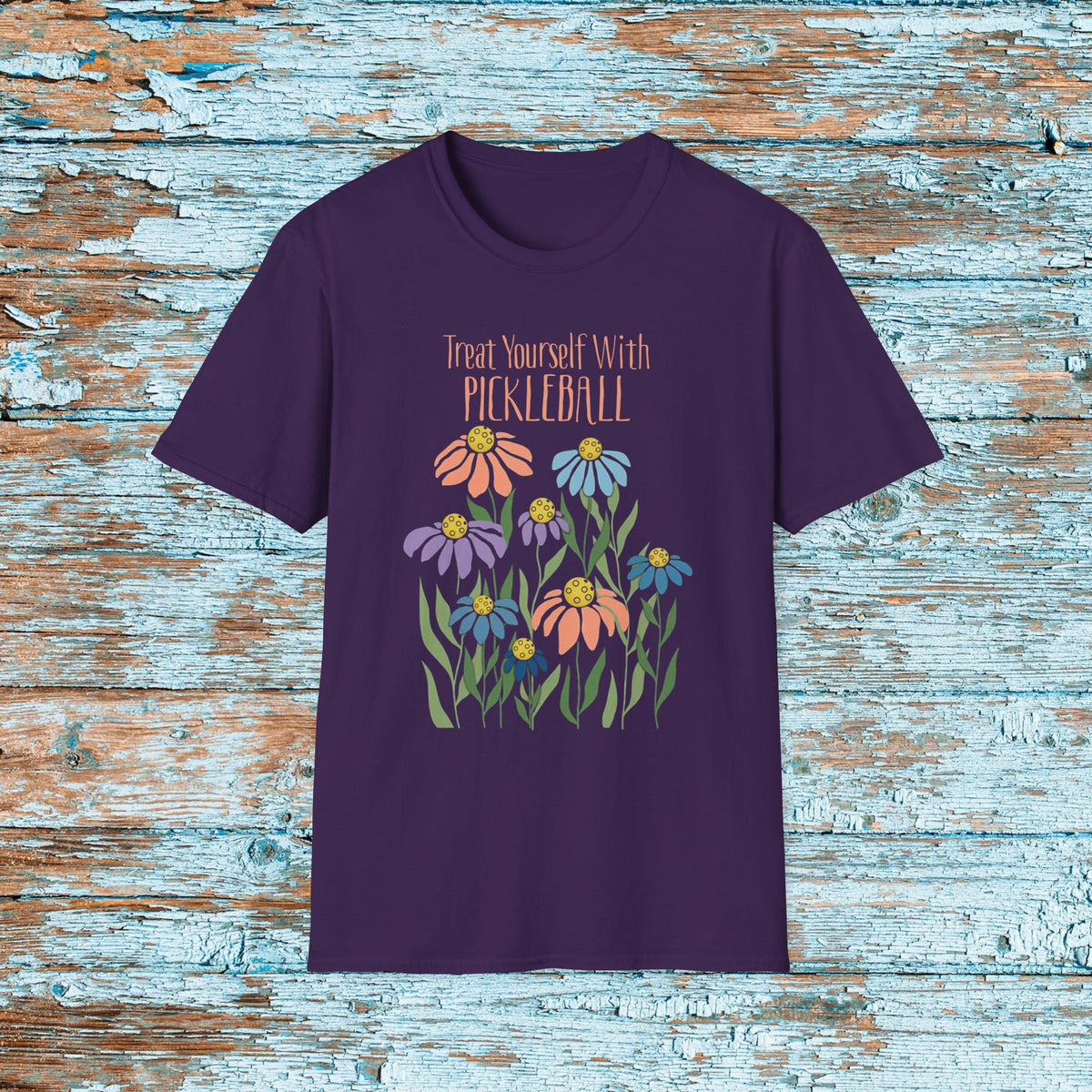 Treat Yourself With Pickleball Shirt, Boho Floral Pickleball Tee, Pickleball Gift for Women, Gift for Mom, Bestie, Partner Matching Team
