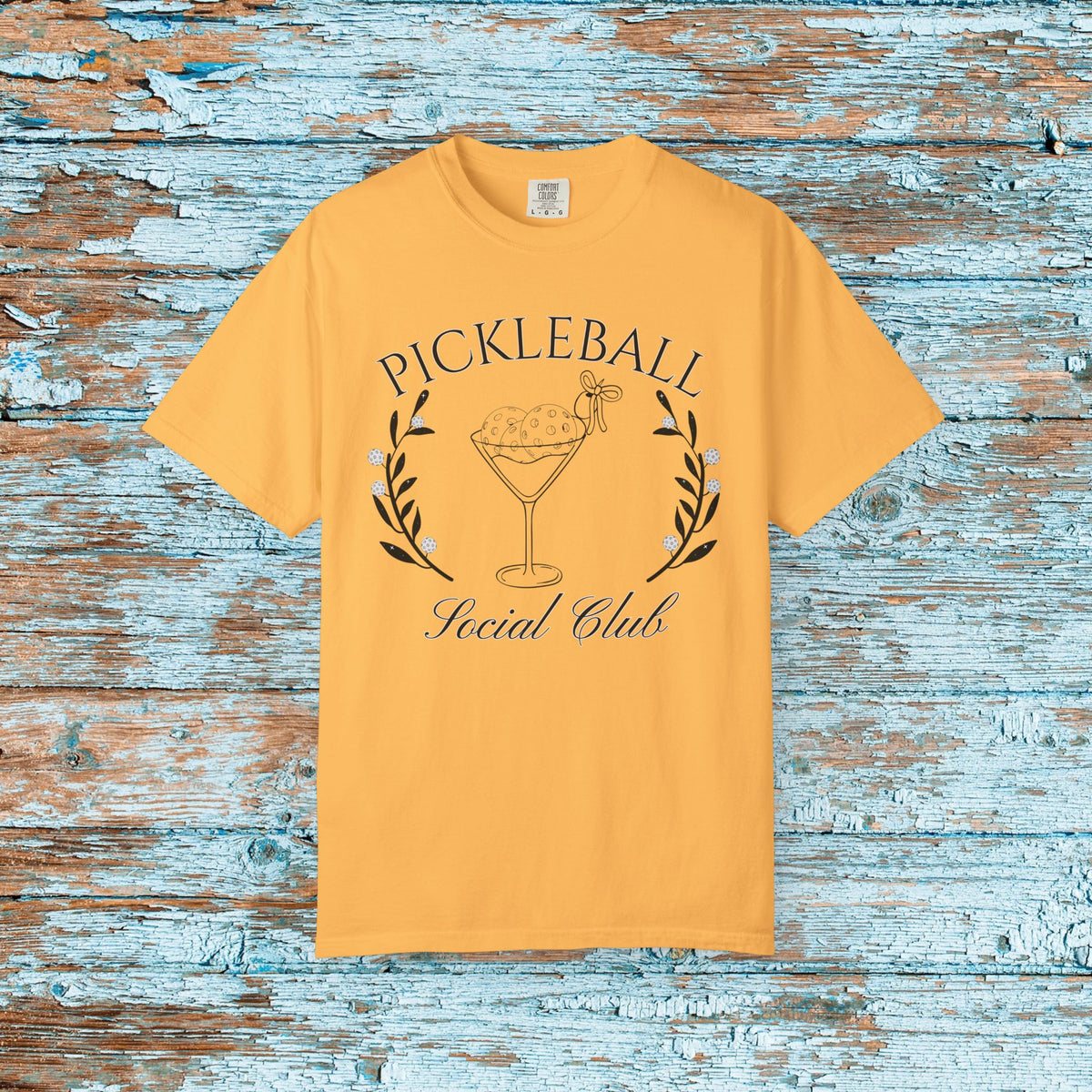 Pickleball Funny Comfort Colors Shirt Pickleball Social Club Coquette Bow Cocktail Shirt for Her Him Mom Team Pickleball Lover Player Gift