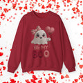 Be My Boo Ghost Sweatshirt, Faux Yarn Valentine Crewneck, Cute Ghost Sweater, Knitted Look Halloween Valentine, Gildan 18000