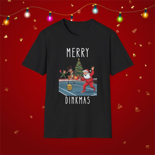 Christmas Pickleball Funny Santa Merry Dinkmas Unisex Softstyle T-Shirt Team Shirt for Mom Grandma Dad Favorite Player Gift Xmas Gift