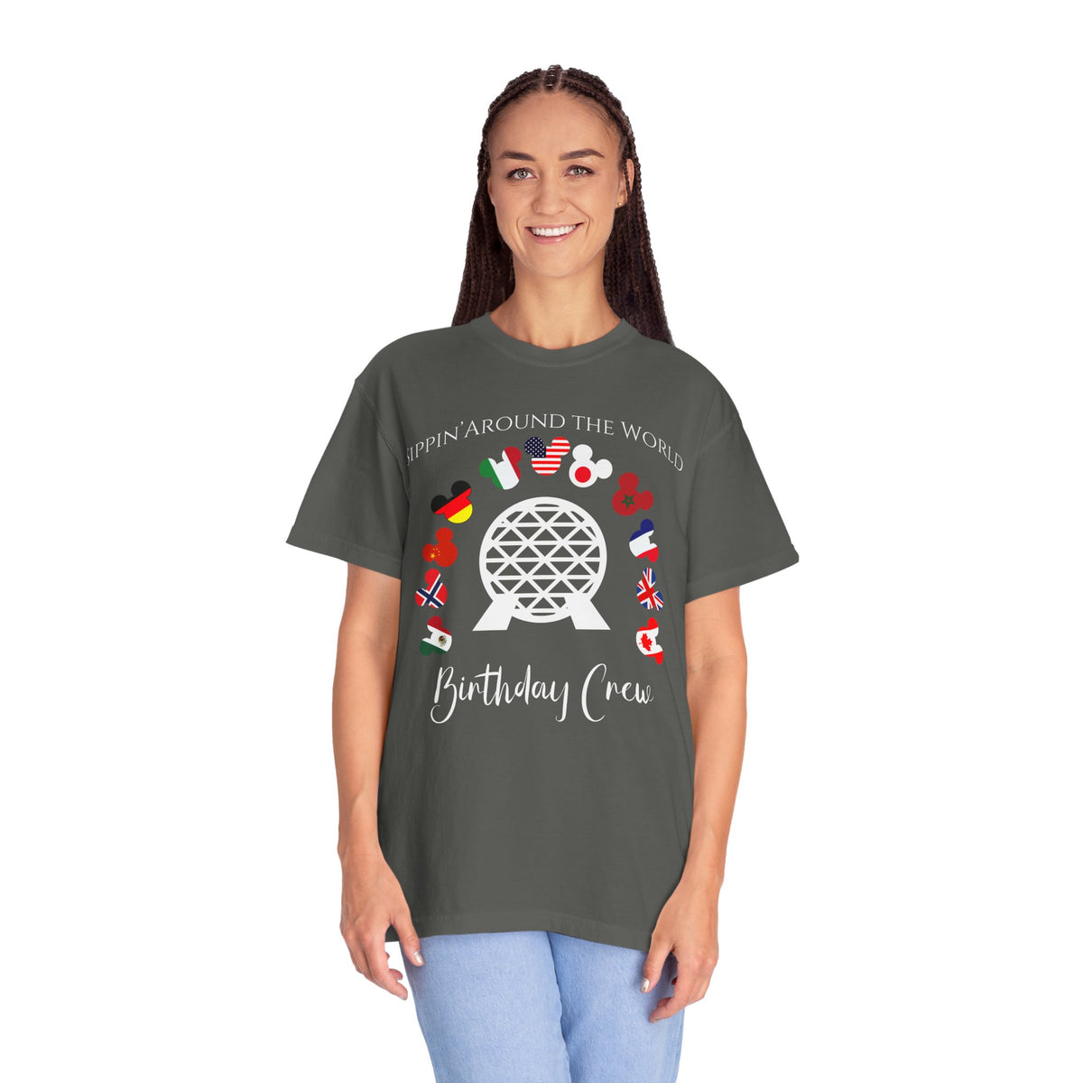 Birthday Crew Custom Disney Epcot World Tour Birthday Comfort Colors Shirt, Drink Around The World, World Traveler Food and Wine