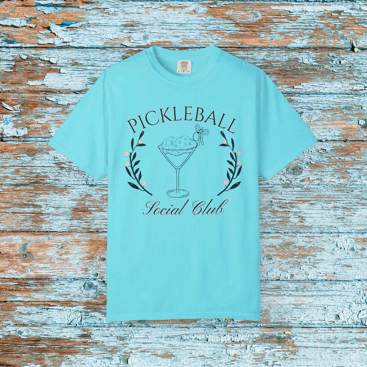 Pickleball Funny Comfort Colors Shirt Pickleball Social Club Coquette Bow Cocktail Shirt for Her Him Mom Team Pickleball Lover Player Gift