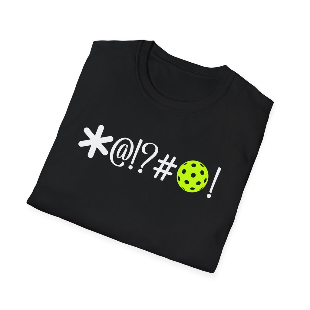 Funny Pickleball Censor Symbol T-Shirt | @!?# Graphic Tee | Humor Court Shirt for Players, Partners, League Friends