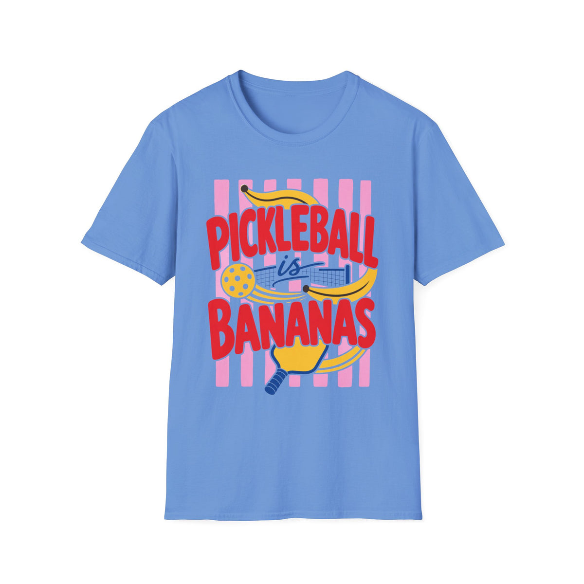 Bananas About Pickleball T-Shirt | Retro Fruits Stripes Design | Pickleball Player Shirt | Pickleball Gift for Mom Her