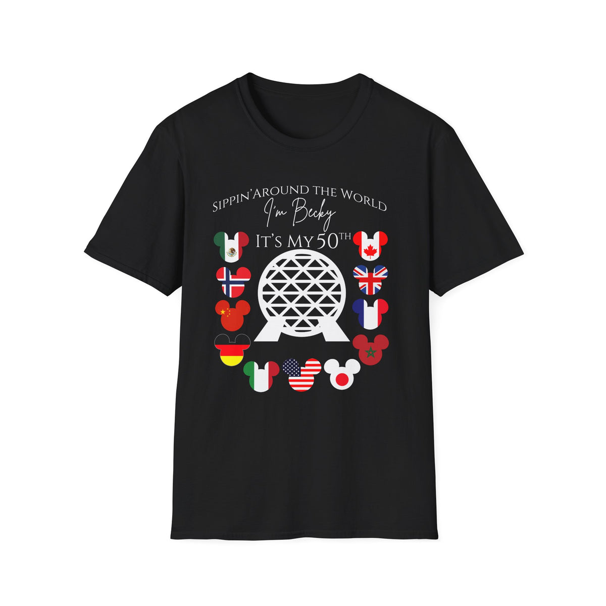 Custom Epcot Template Unisex Softstyle T-Shirt