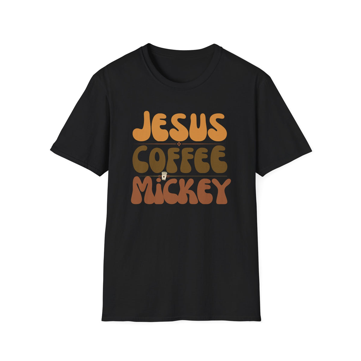 Jesus Coffee Mickey Fun Softstyle T-Shirt Perfect gift for Jesus Coffee and Mickey Lover. Church Theme Park Coffee