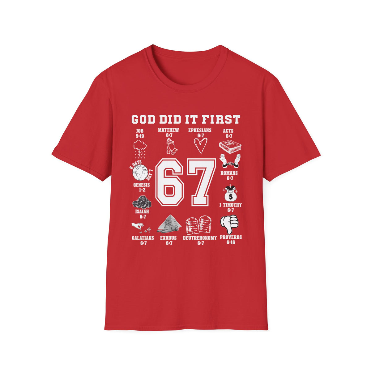 God Did It First Christian 6 7 Shirt, Bible Verse Faith Tee, Trendy Scripture T-Shirt, Sunday School Teacher Gift, Pastor Christian Apparel