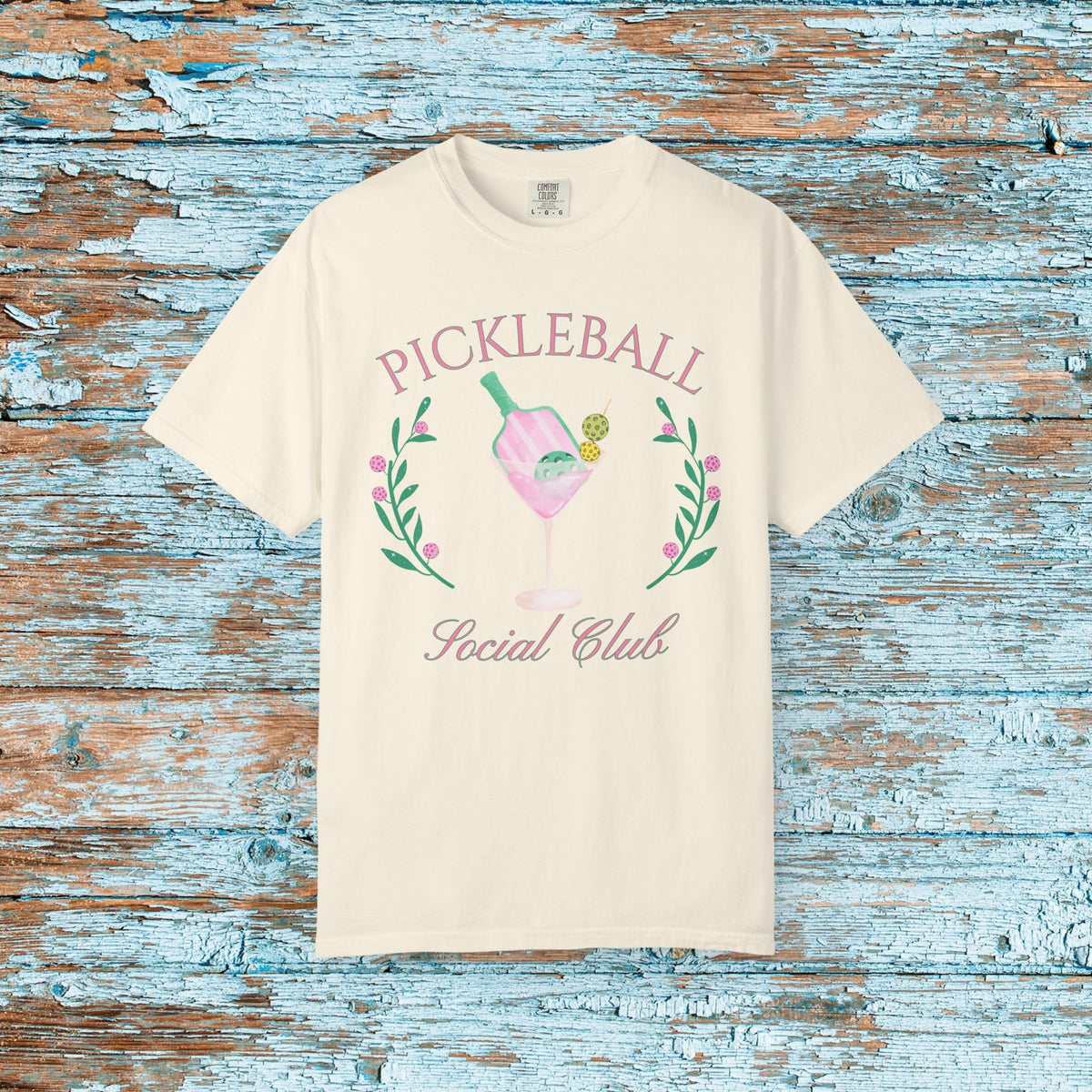 Pickleball Funny Comfort Colors Shirt Pickleball Social Club Coquette Bow Cocktail Shirt for Her Him Mom Team Pickleball Lover Player Gift
