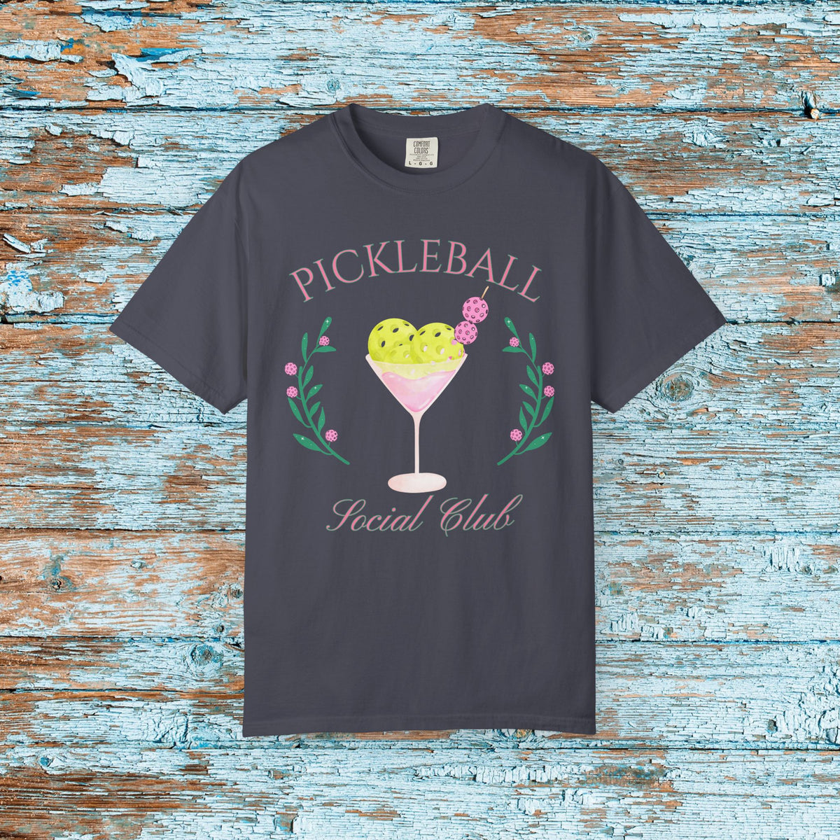 Pickleball Funny Comfort Colors Shirt Pickleball Social Club Coquette Bow Cocktail Shirt for Her Him Mom Team Pickleball Lover Player Gift