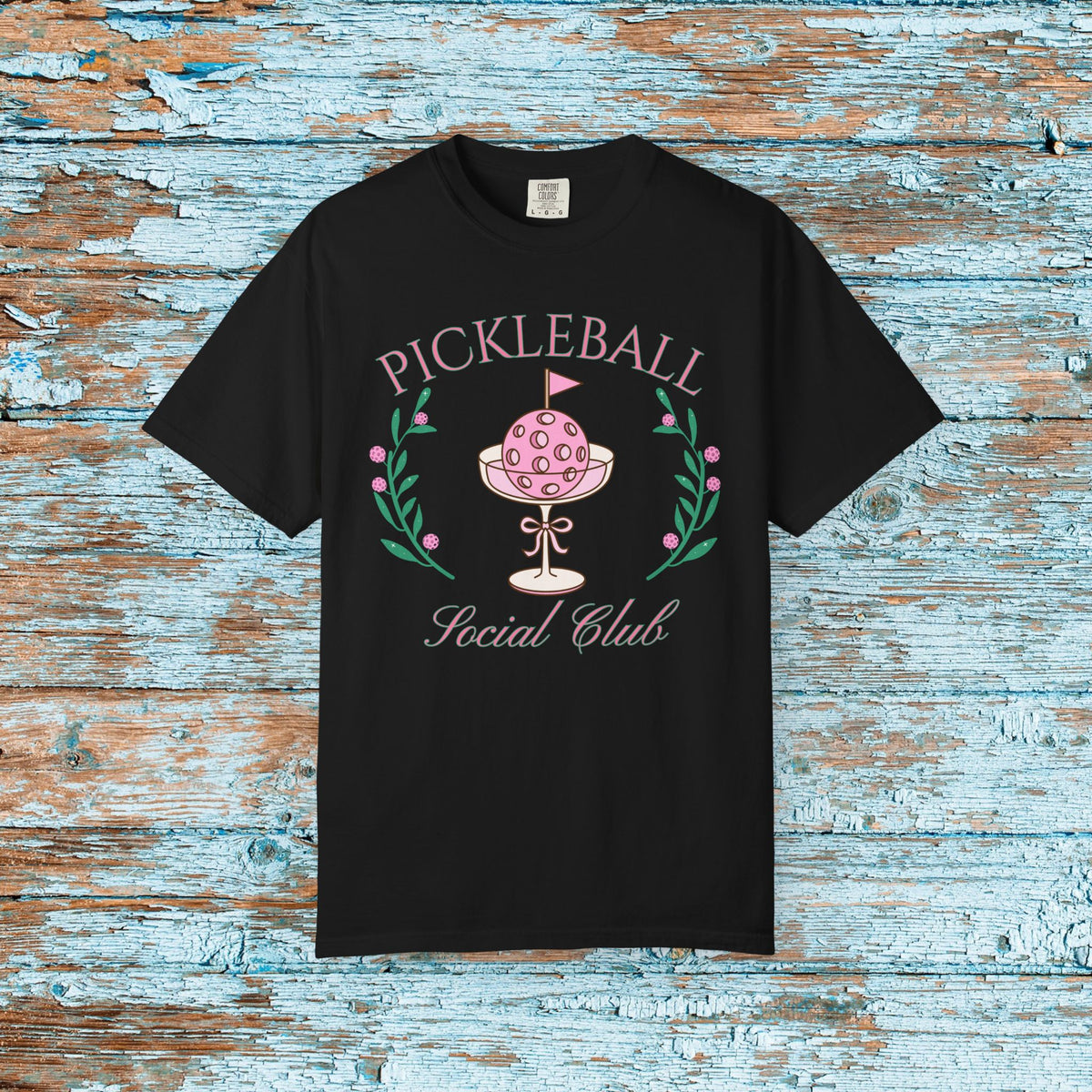 Pickleball Funny Comfort Colors Shirt Pickleball Social Club Coquette Bow Cocktail Shirt for Her Him Mom Team Pickleball Lover Player Gift
