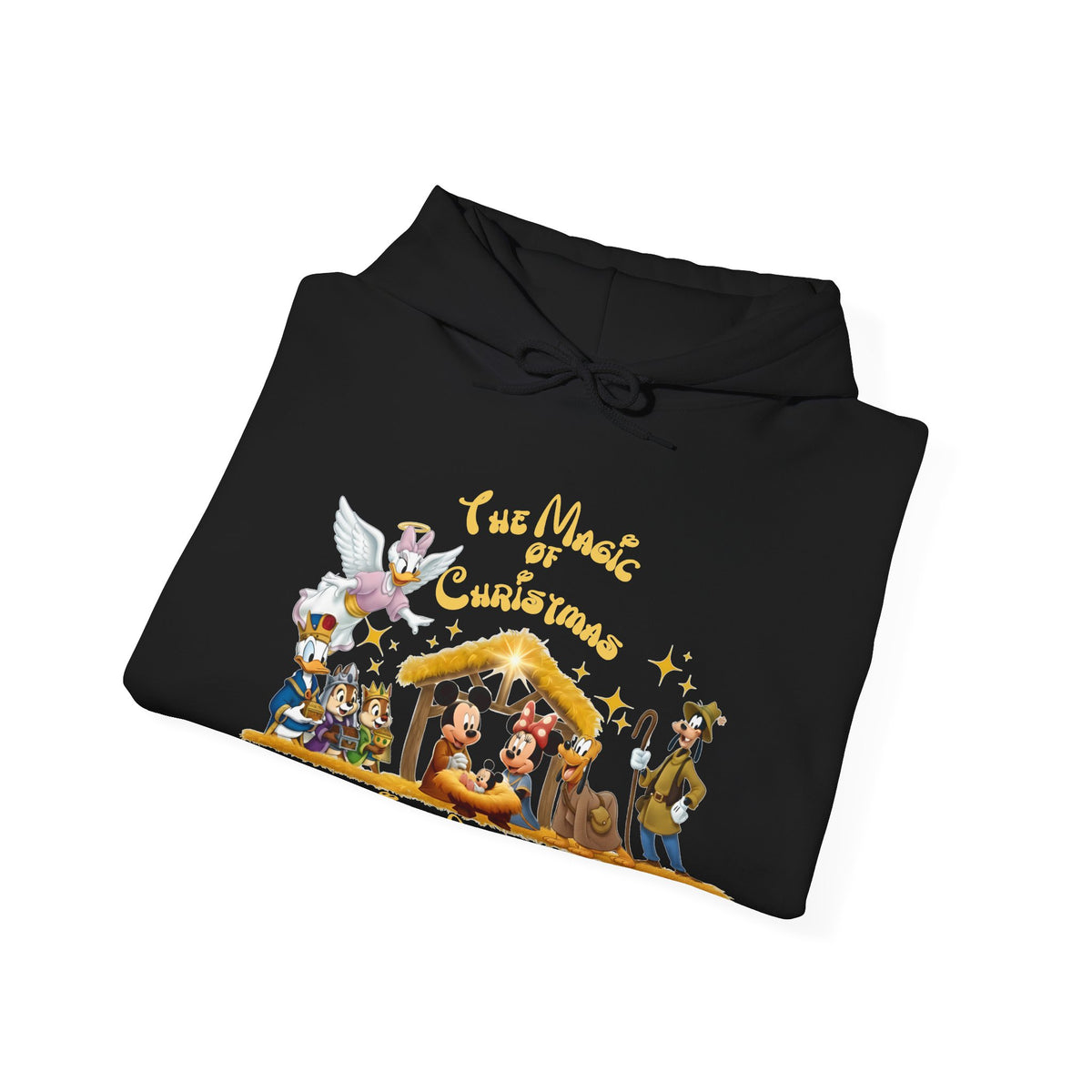 The Magic of Christmas is Jesus Mickey and Friends Nativity Unisex Hooded Sweatshirt Christian Christmas Gift Matching Family