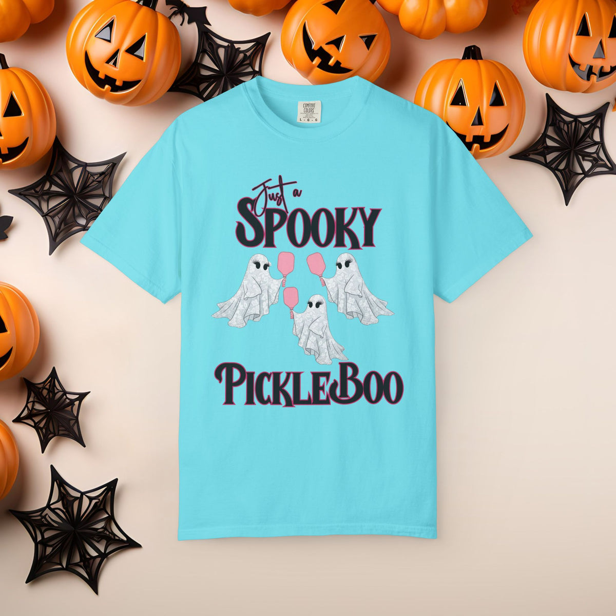 Pickleball Comfort Colors Halloween Ghost Shirt Cute Ghosts Playing Pickleball Boo Trick or Treat Fall Shirt for Pickleball Player