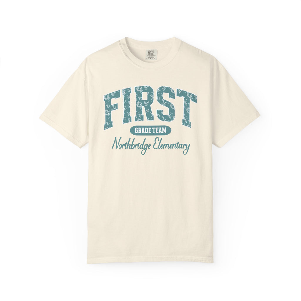 Custom Teacher Team T-shirt | Garment-Dyed School Spirit Tee, Custom Grade and School, Personalized Name & Number
