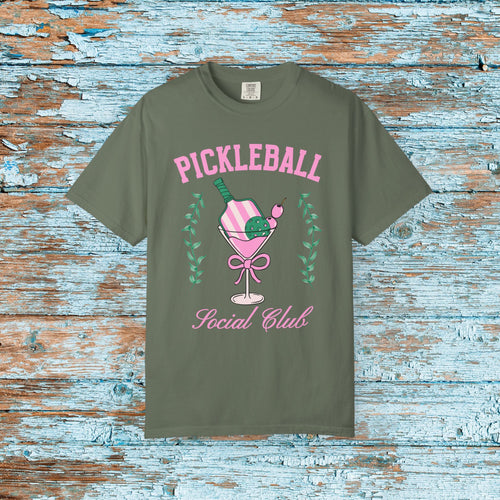 Comfort Colors Funny Pickleball Social Club Cocktail Pickleball Lover Pickleball Player Team Shirt Gift for  Her Mom Wife Player Gift