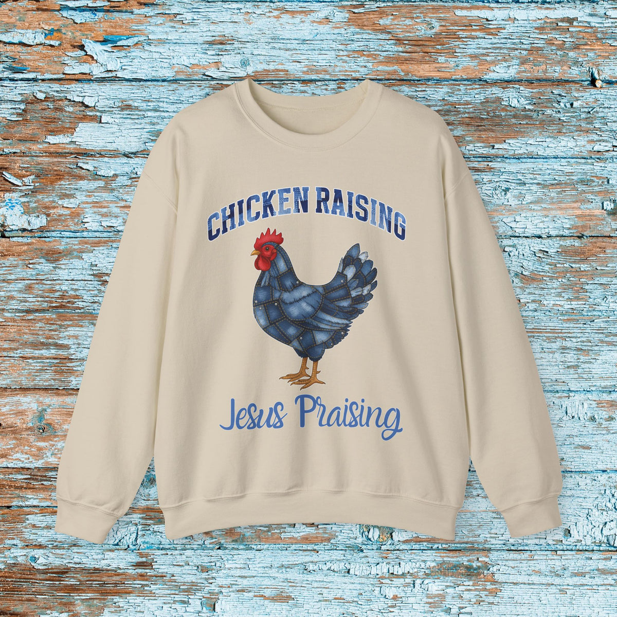 Christian Patchwork Chicken Sweatshirt, Cute Christian Shirt For Women,Jesus Shirt Christian Gift, Faith Based Shirt,Love and Grace Shirt