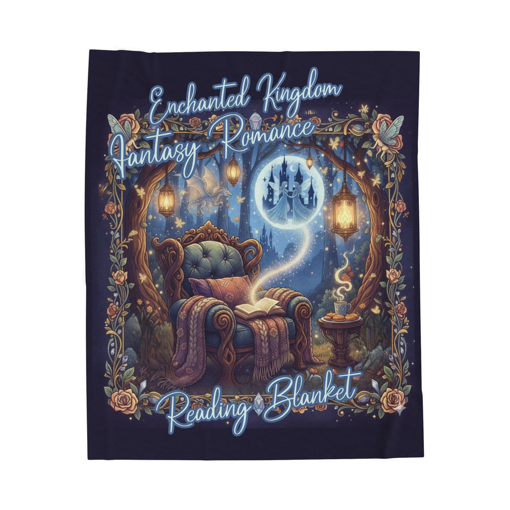 Book Lover Reading Fantasy Romance Velveteen Plush Blanket - Gift for Bookish Girl, Bookclub Best Friend, Daughter, Mom, Wife. Cozy