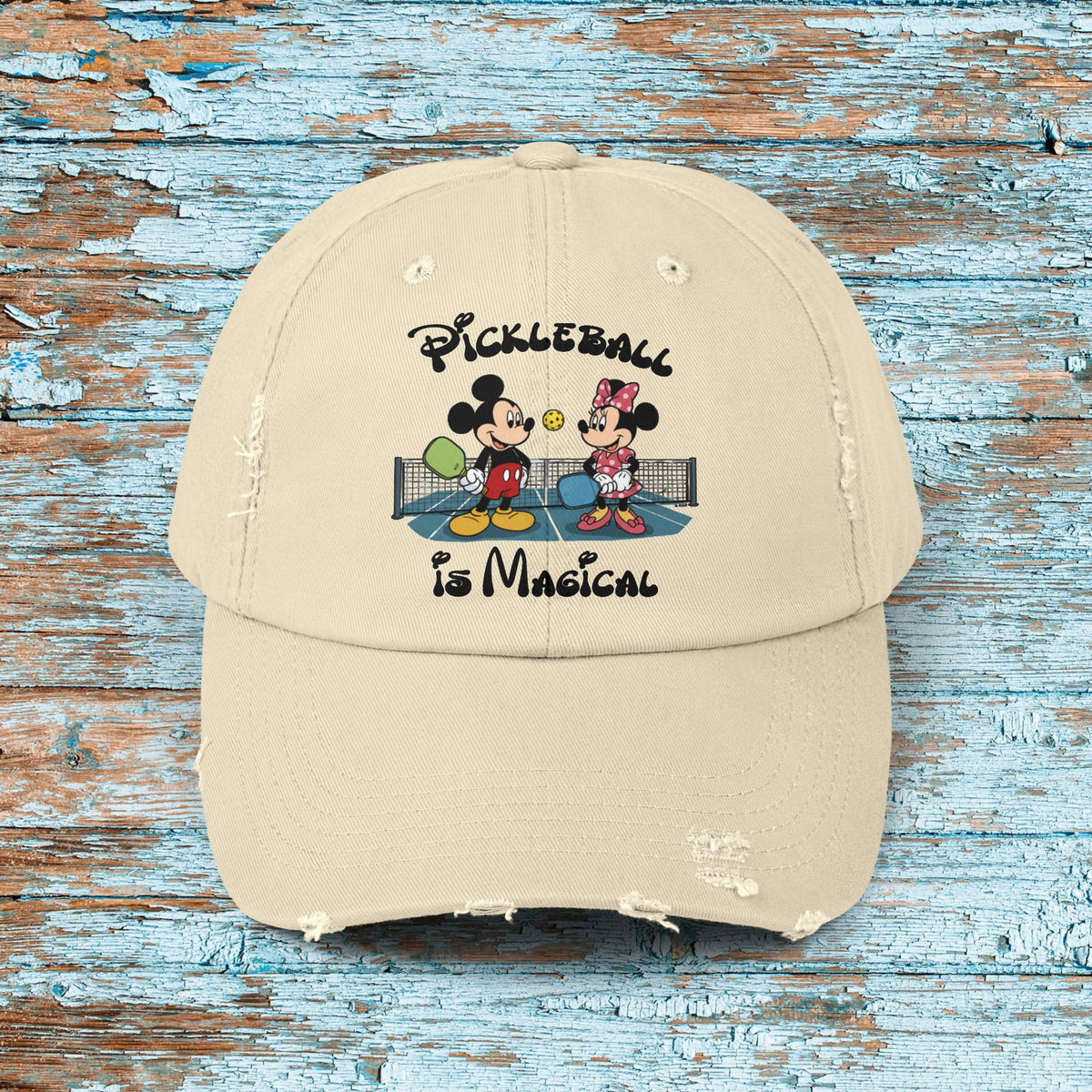 Pickleball is Magical Mickey Funny Unisex Distressed Cap Pickleball Gift for Mom, Grandma, Wife, Mother in Law Gift Pickleball Team Shirt
