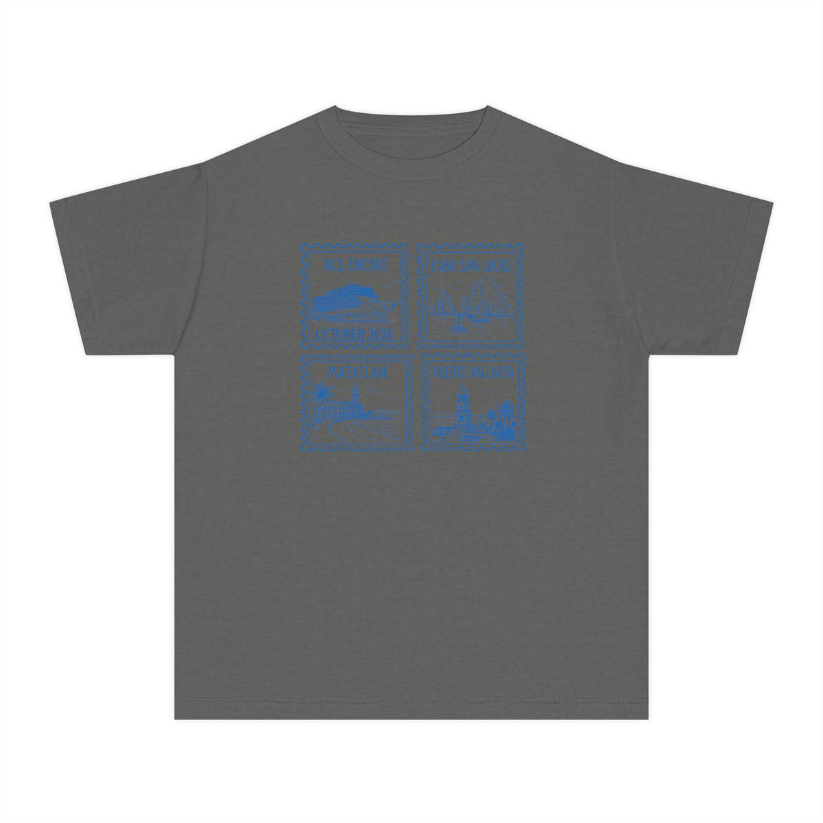 Custom Stamp Cruise Matching Family Kids Youth Tee Comfort Colors
