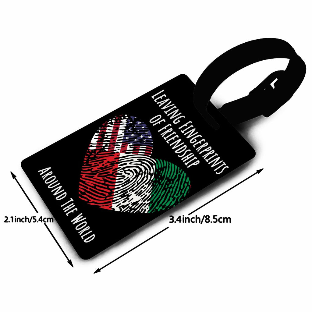 Personalized Custom Exchange Student Luggage Tag Select Two Flags to be Printed Provide any Other Custom Information