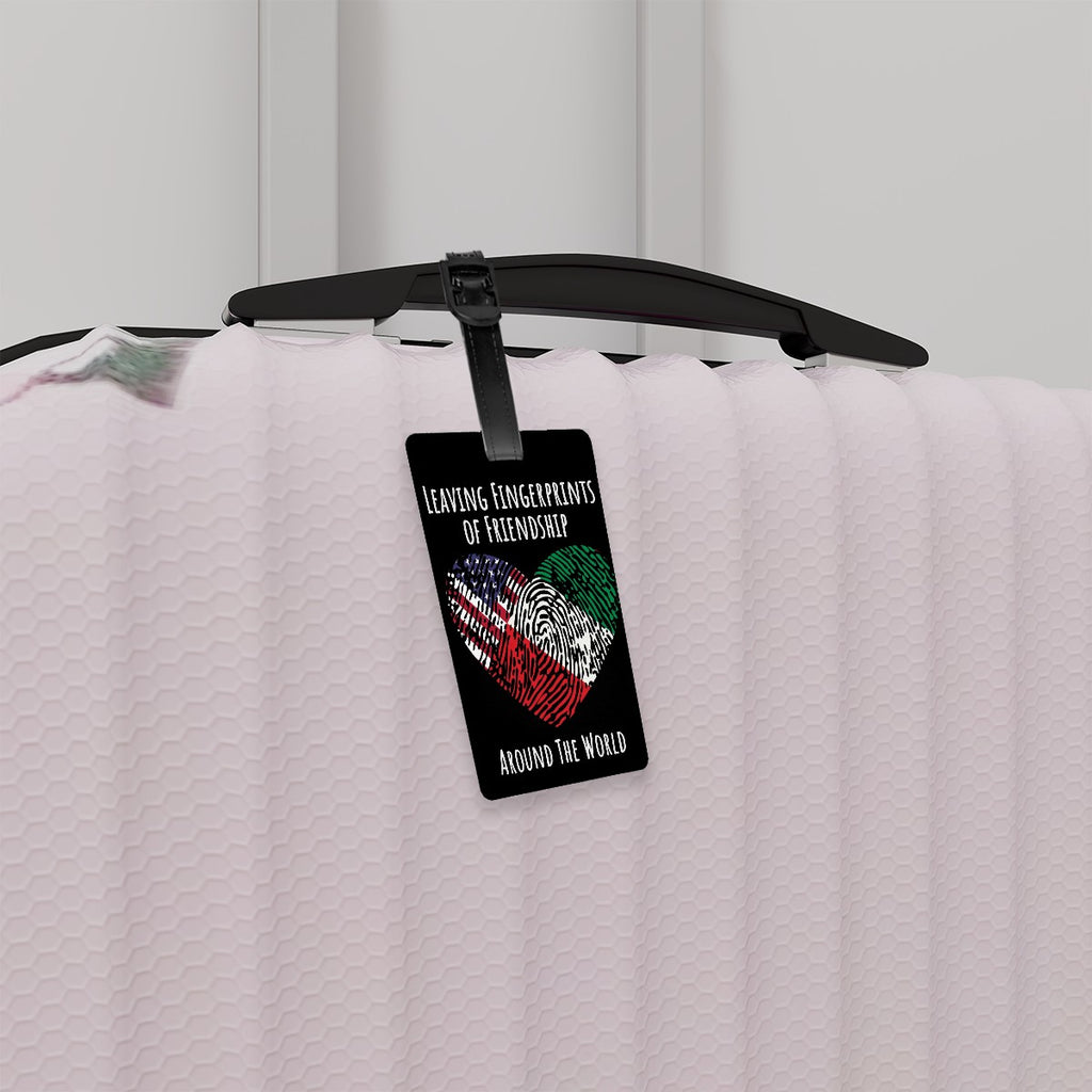 Personalized Custom Exchange Student Luggage Tag Select Two Flags to be Printed Provide any Other Custom Information