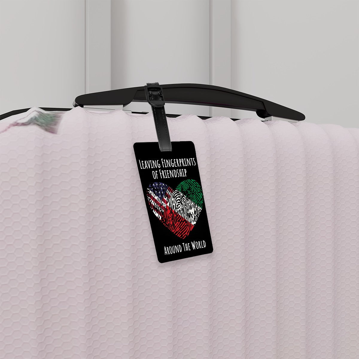 Personalized Custom Exchange Student Luggage Tag Select Two Flags to be Printed Provide any Other Custom Information